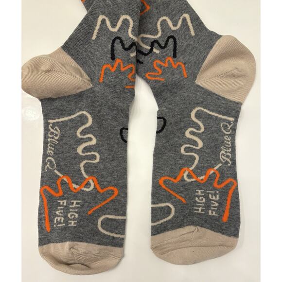 Sock Blue Q Crew Men Women Here Comes Cool Dad Father High Five Daddy NWT - Picture 7 of 7